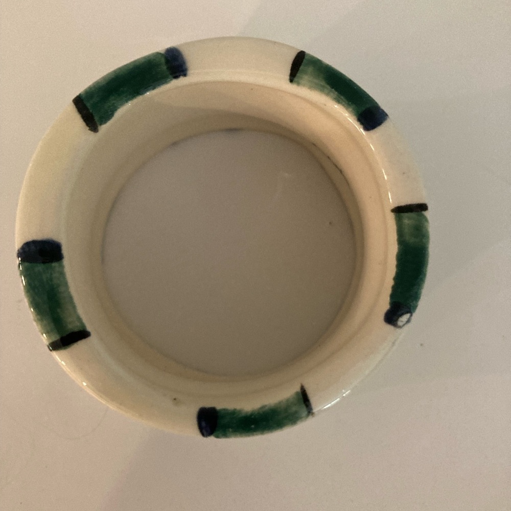 Napkin Holders, ceramic, hand painted by Lolita, Set of (6) No chips